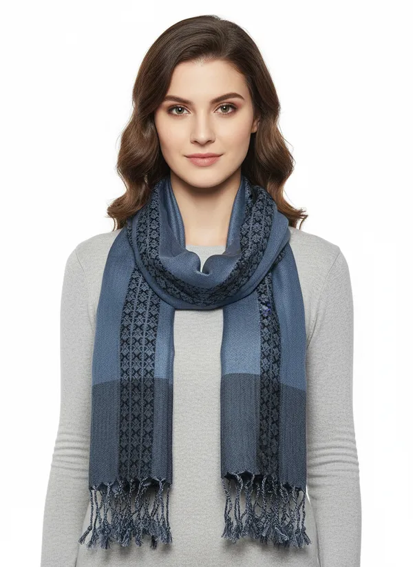 Blue_&_Black_Yarn_Dyed_Winter_Women's_Stole_(70x180_cm)