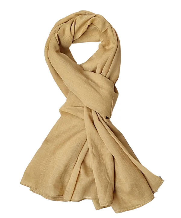 Solid_Beige_Cotton_Blend_Women's_Scarf_(100x180_cm)