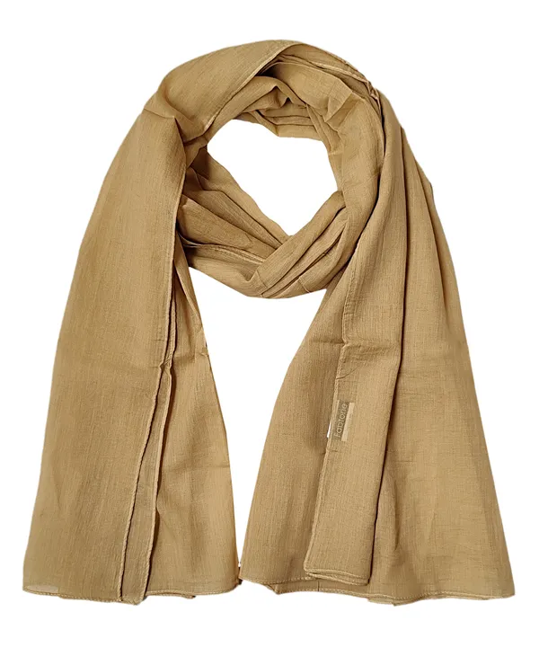 Solid_Beige_Cotton_Blend_Women's_Scarf_(100x180_cm)