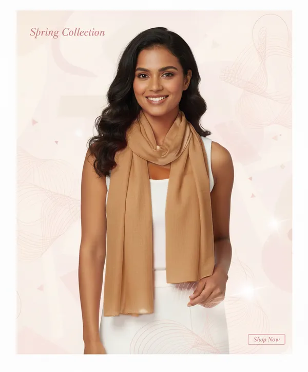 Solid_Beige_Cotton_Blend_Women's_Scarf_(100x180_cm)