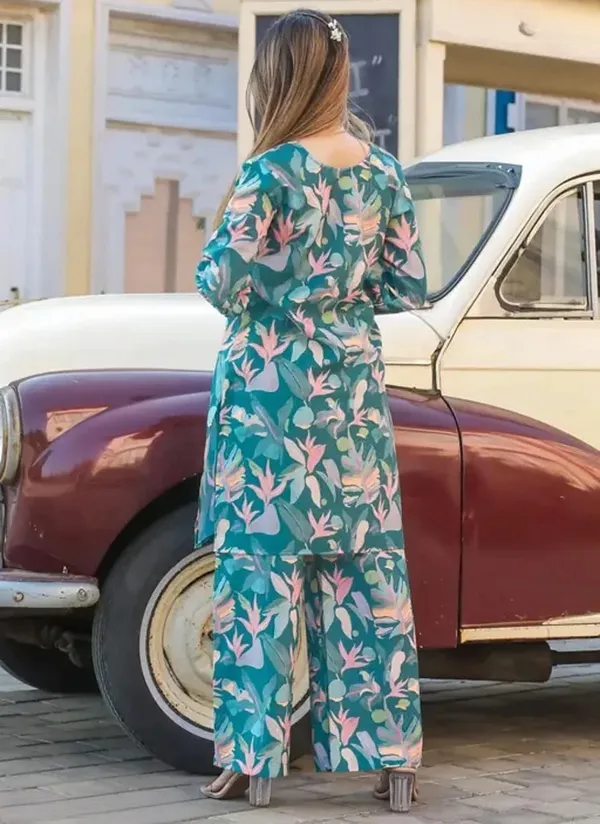 Blue_Premium_Floral_Printed_Designer_Co-Ord_Set_Khadi_Cotton_For_Women
