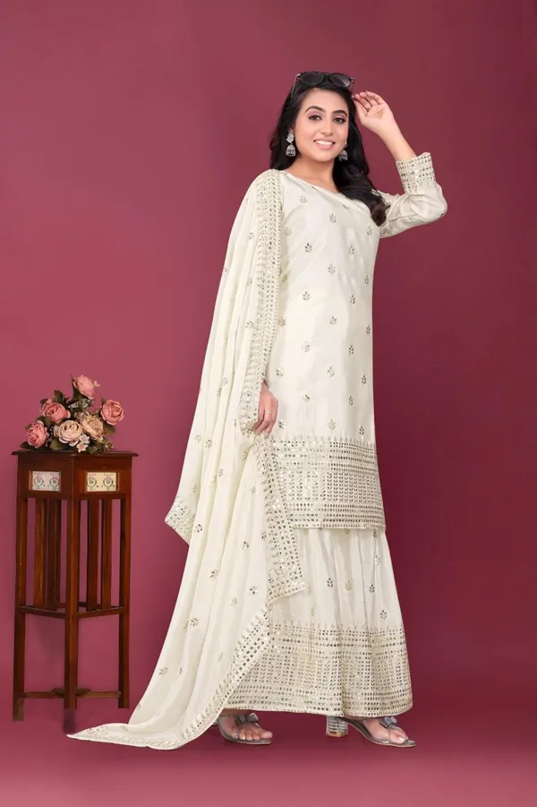 White_Heavy_Chinon_Silk_With_Heavy_Embroidery_Work_For_Women
