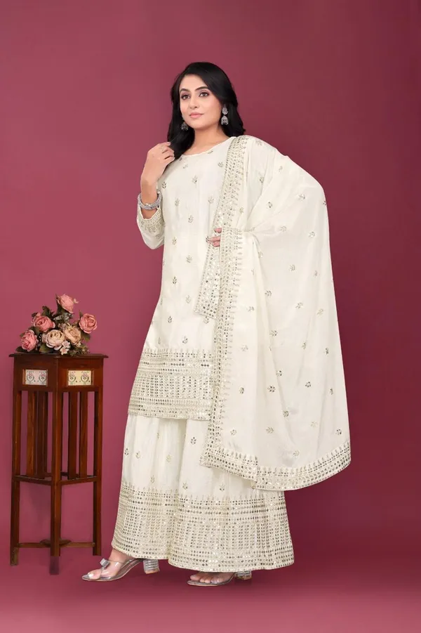 White_Heavy_Chinon_Silk_With_Heavy_Embroidery_Work_For_Women