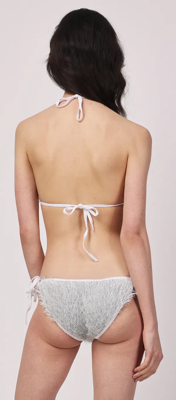 White_Polyamide_Non_Padded_Fur_Bikini_Beachwear_For_Women