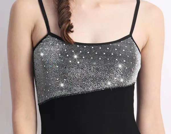 Black_&_Grey_Poly_Lurex_Embellished_Sleeveless_Bodycon_Mini_Dress_For_Women