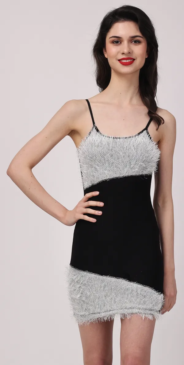 Black_&_Grey_Poly_Fur_Solid_Sleeveless_Bodycon_Mini_Dress_For_Women