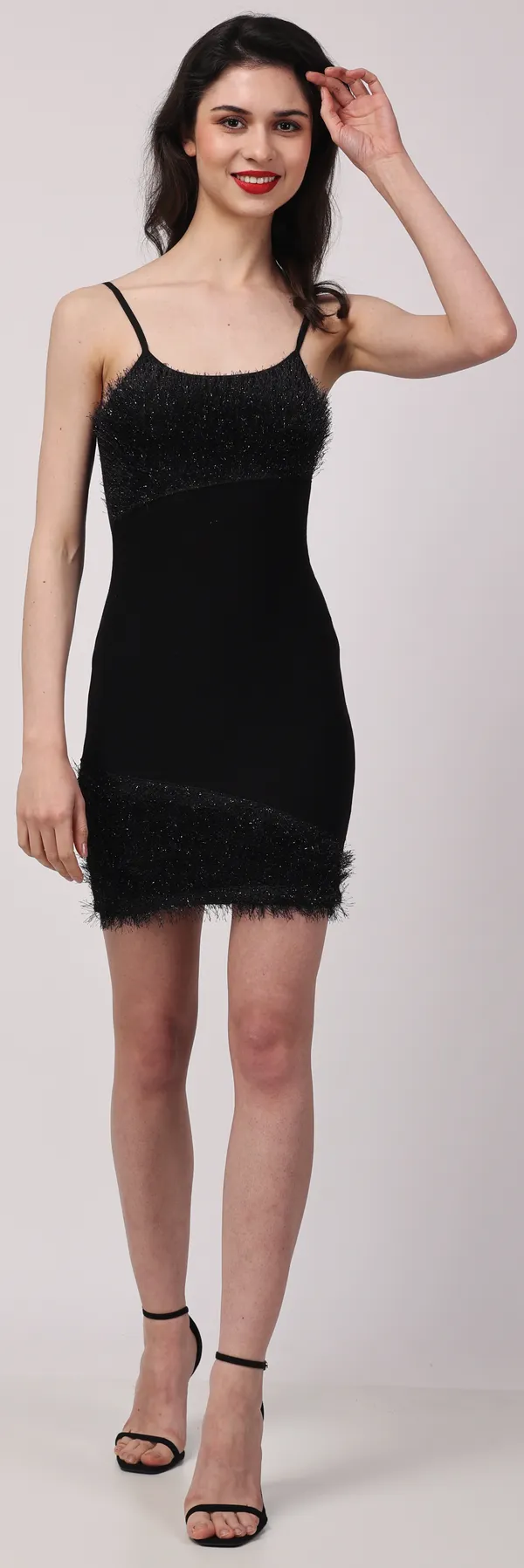 Black_Poly_Fur_Solid_Sleeveless_Bodycon_Mini_Dress_For_Women