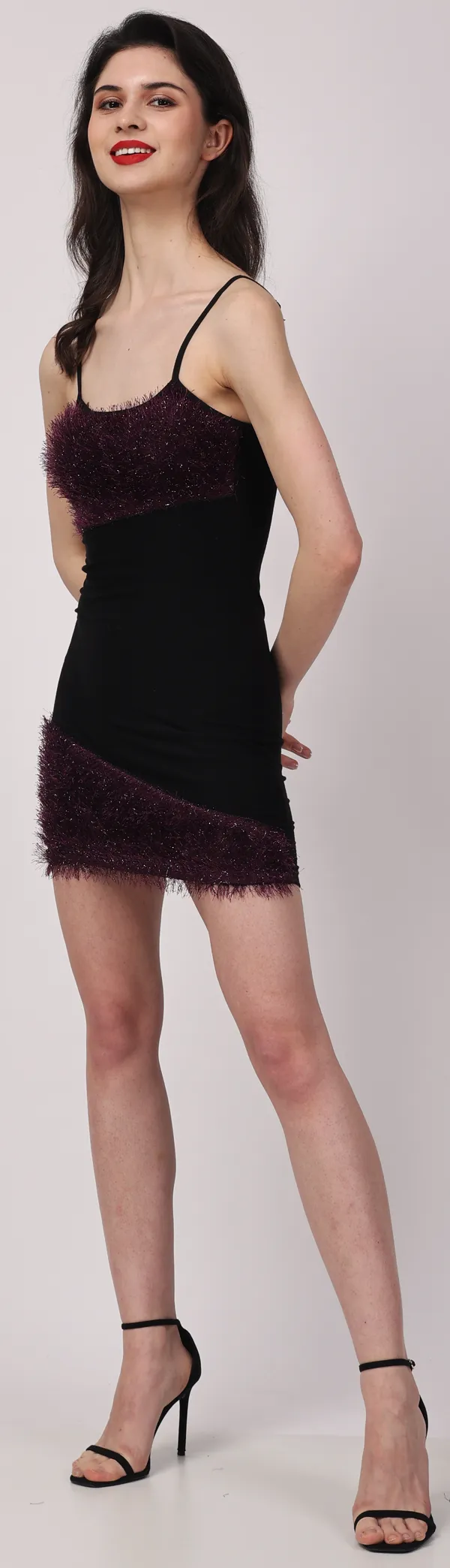 Black_&_Brown_Poly_Fur_Solid_Sleeveless_Bodycon_Mini_Dress_For_Women