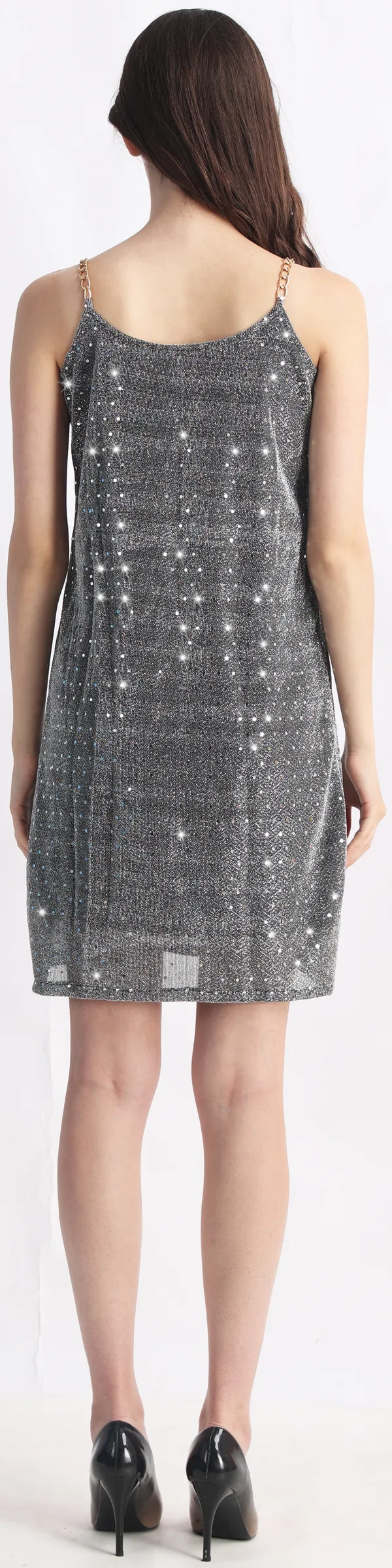 Grey_Lurex_Net_Embellished_Sleeveless_A-Line_Mid_Thigh_Dress_For_Women