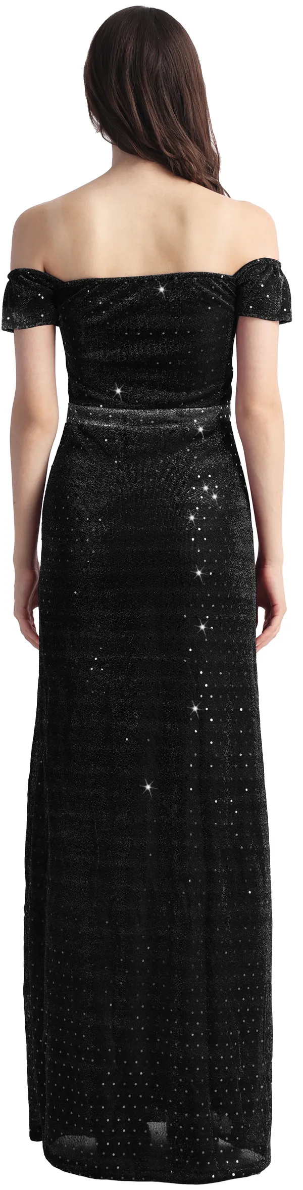 Black_Lurex_Net_Sleeveless_Gown_Maxi/Full_Length_Dress_For_Women
