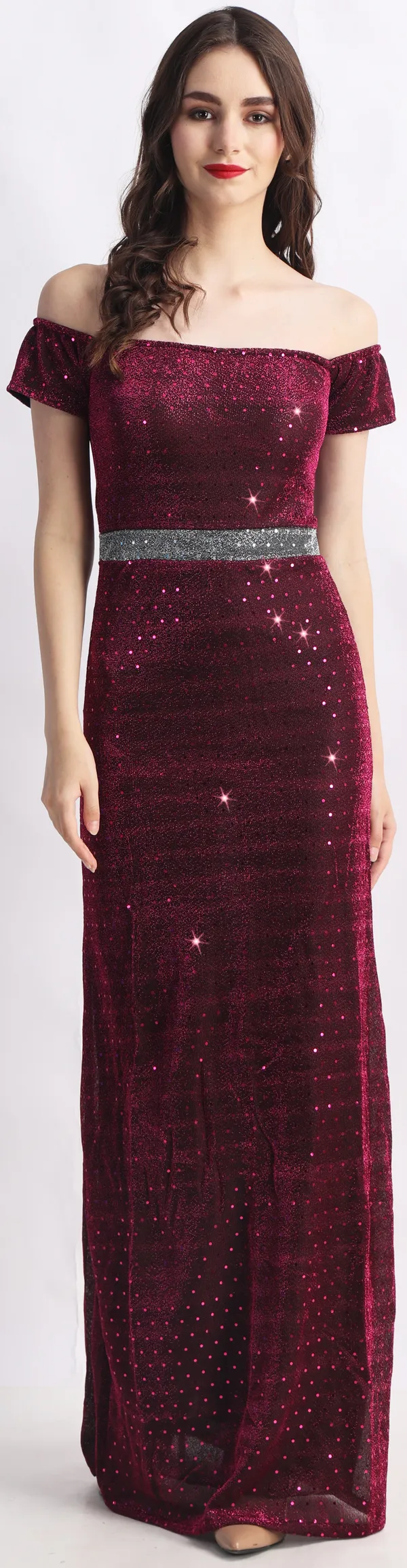 Purple_Lurex_Net_Sleeveless_Gown_Maxi/Full_Length_Dress_For_Women