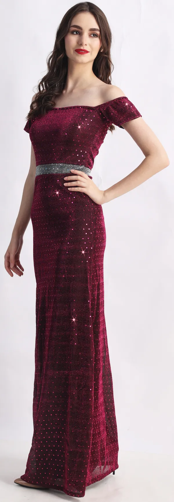 Purple_Lurex_Net_Sleeveless_Gown_Maxi/Full_Length_Dress_For_Women