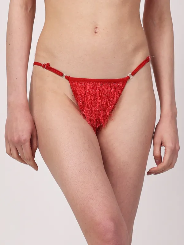 Red_Lurex_Fur_Mid_Rise_Fur_G-String_Panty_For_Women