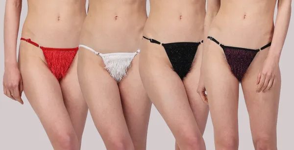 Multicolor_Lurex_Fur_Mid_Rise_Fur_G-String_Panty_For_Women_(Pack_Of_4)