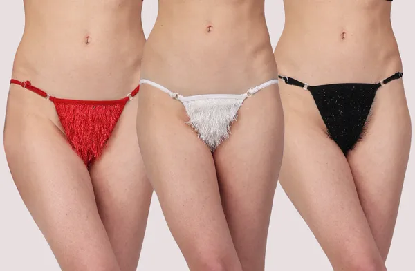Multicolor_Lurex_Fur_Mid_Rise_Fur_G-String_Panty_For_Women_(Pack_Of_3)
