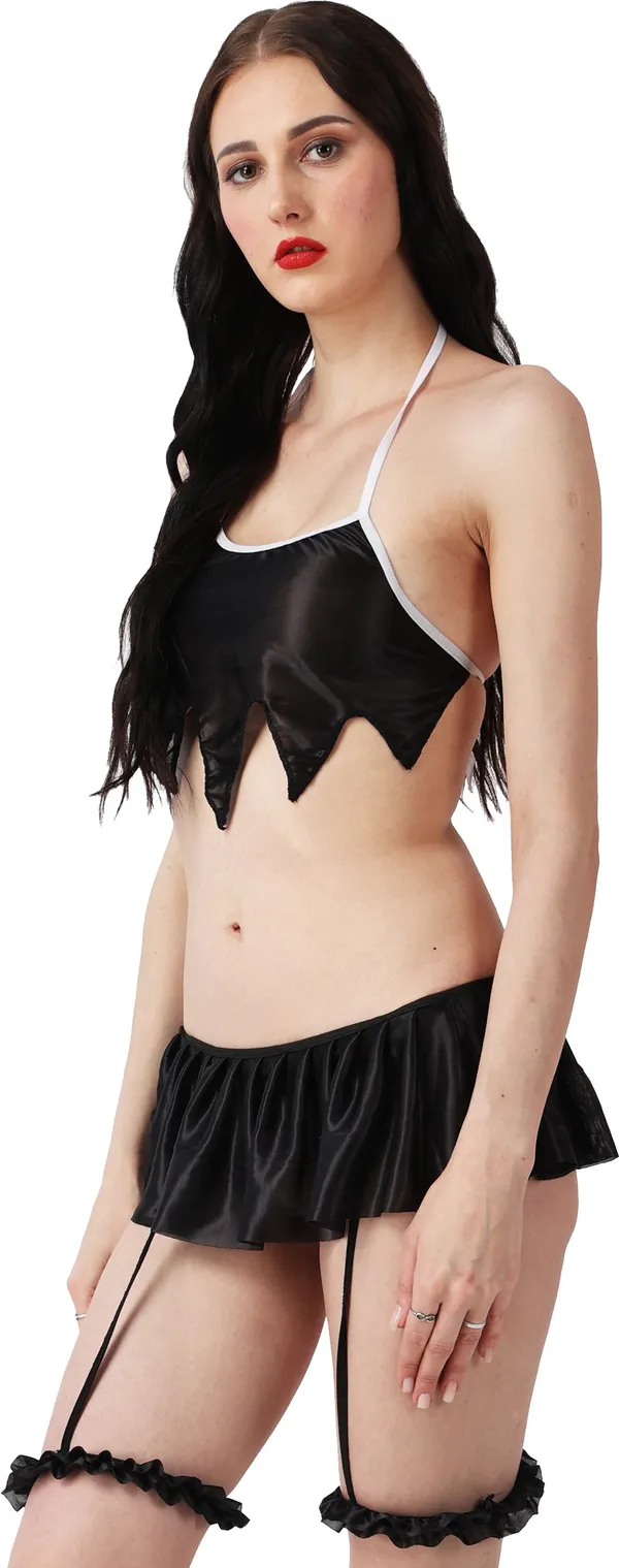 Black_Satin_Sleeveless_Designed_Babydoll_Nightwear_For_Women