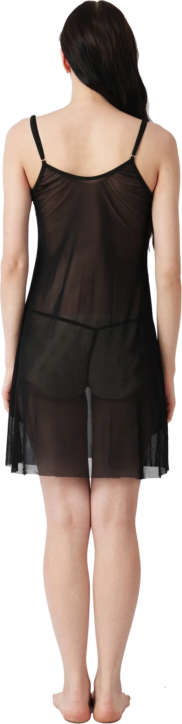 Black_Sheer_Net_Sleeveless_Embellished_Babydoll_Nightwear_For_Women