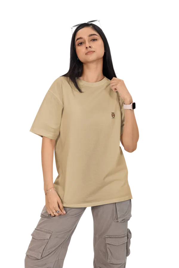 Unisex_Beige_Solid_Cotton_T-Shirt