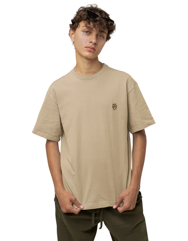 Unisex_Beige_Solid_Cotton_T-Shirt