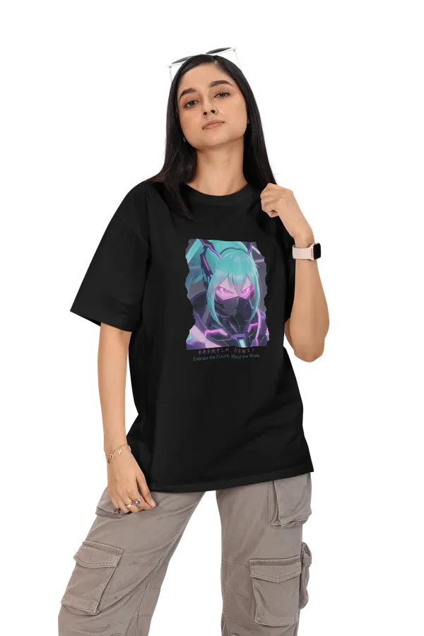 Anime_Unisex_Black_Printed_Blended_Cotton_Oversized_T-shirt
