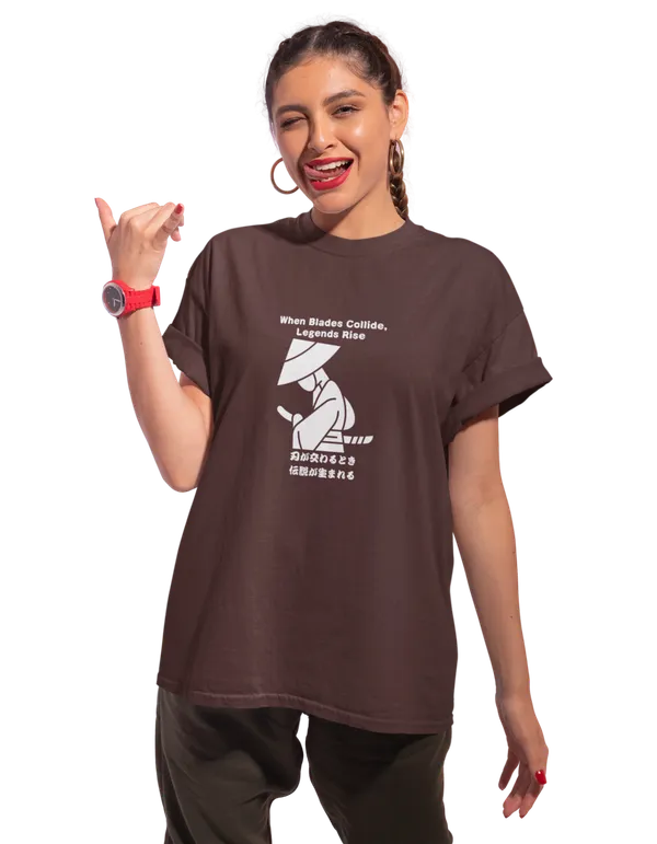 Anime_Unisex_Dark_Brown_Printed_Blended_Cotton_T-shirt