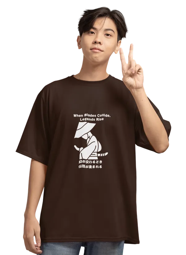 Anime_Unisex_Dark_Brown_Printed_Blended_Cotton_T-shirt