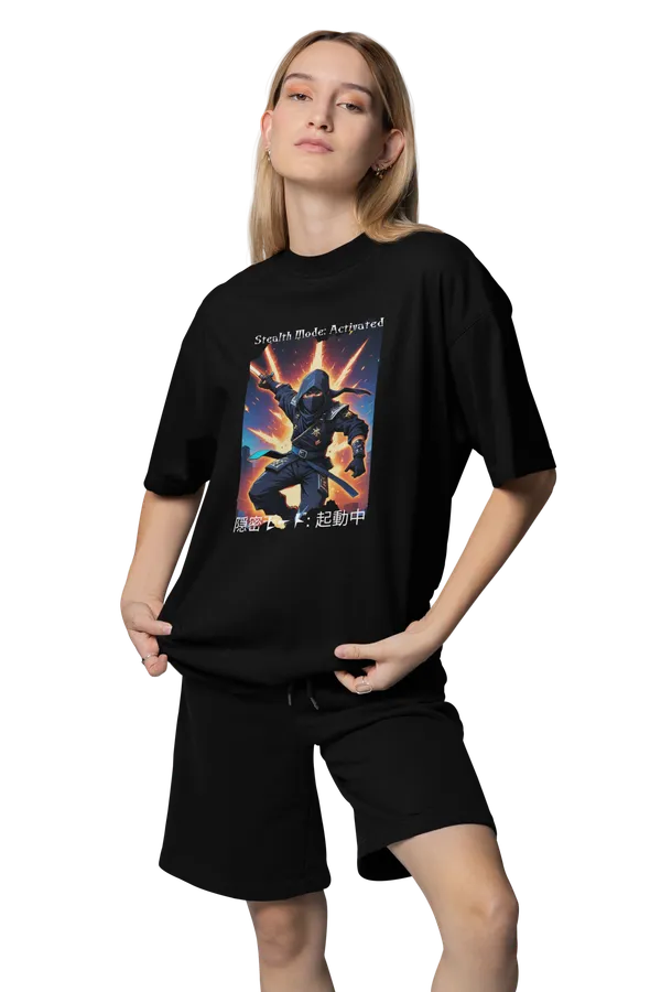 Anime_Unisex_Black_Printed_Blended_Cotton_Oversized_T-shirt