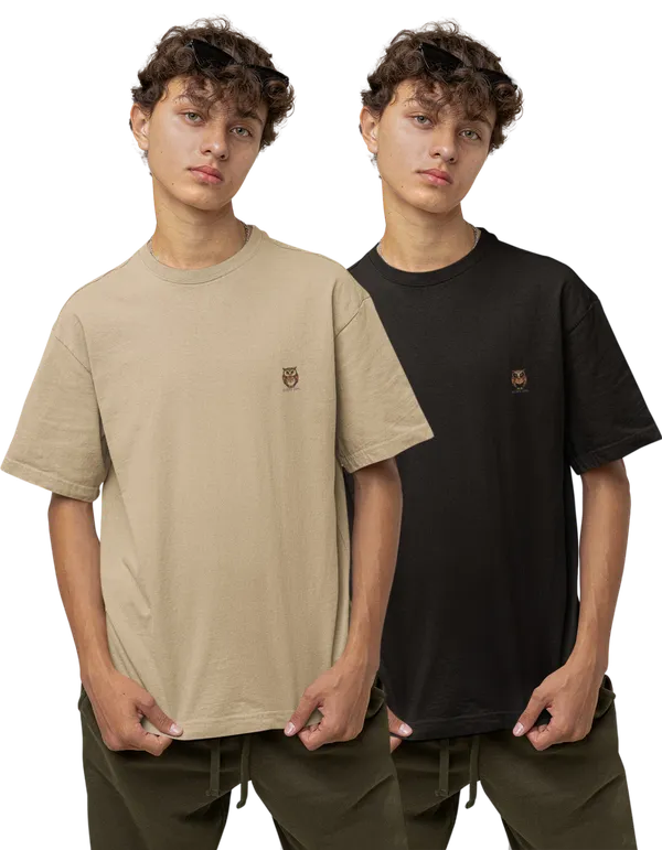 Pack_Of_2_Unisex_Oversized_T-Shirts_(Black_/_Beige)