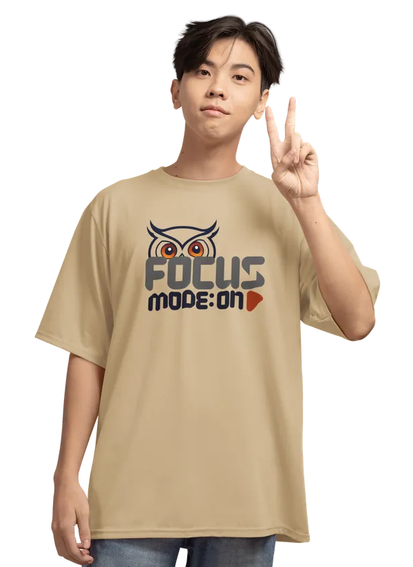 Unisex_Beige_Printed_Mixed_Cotton_Oversized_T-shirt