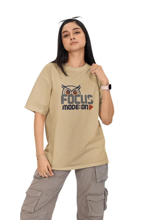 Unisex_Beige_Printed_Mixed_Cotton_Oversized_T-shirt