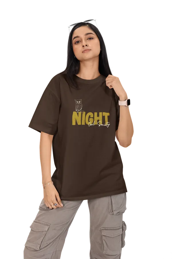 Unisex_Brown_Cotton_Printed_Oversized_T-shirt