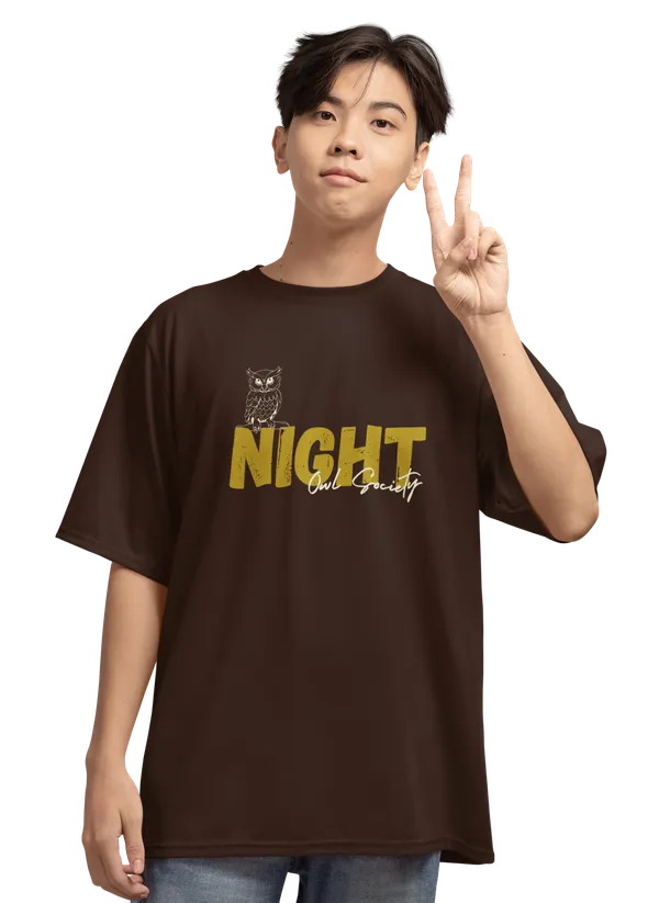 Unisex_Brown_Cotton_Printed_Oversized_T-shirt