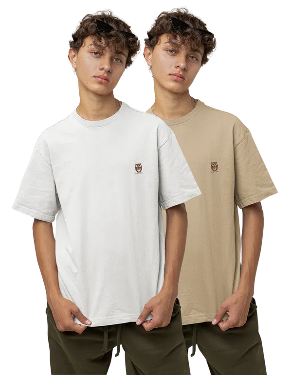 Pack_Of_2_Unisex_Oversized_T-Shirts_(White_/_Beige)