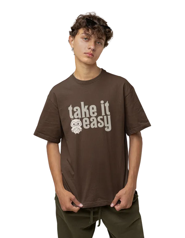Unisex_Brown_Cotton_Printed_Oversized_T-shirt
