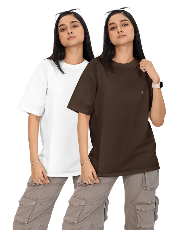 Pack_Of_2_Unisex_Oversized_T-Shirts_(White_/_Dark_Brown)