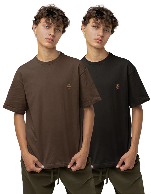 Pack_Of_2_Unisex_Oversized_T-Shirts_(Black_/_Dark_Brown)