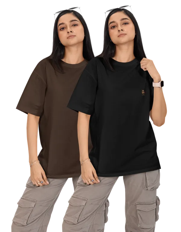 Pack_Of_2_Unisex_Oversized_T-Shirts_(Black_/_Dark_Brown)