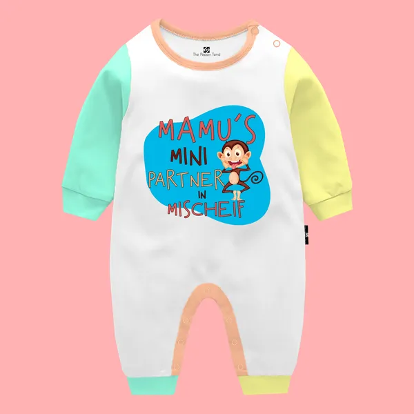 The_Peppy_Tend_Family_Theme_100%_Cotton_Full_Sleeves_Mamu's_Little_Partner_In_Mischeif_Printed_Full_Romper-Multicolor