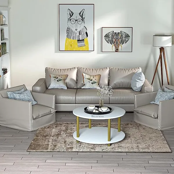White_Wooden_2_Tier_Coffee_Table_with_Solid_Legs
