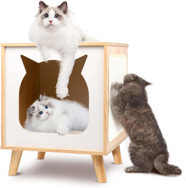 Wooden_Cat_House,_Cat_Condo_for_Large_Indoor_Cats_Wood_Kitten_Hidden_Cave_TV_Cat_Bed_Furniture_with_Cushion_and_Natural_Wood_House