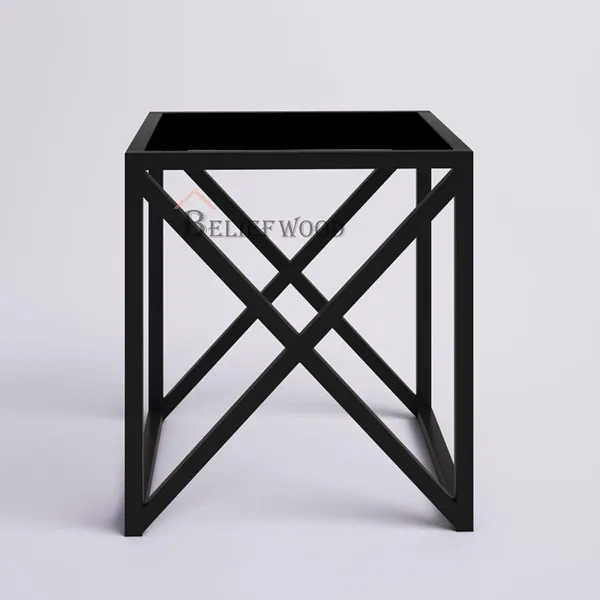 Black_Modern_Iron_Stool_Small_Coffee_Table_Sofa_Side_Table_End_Table