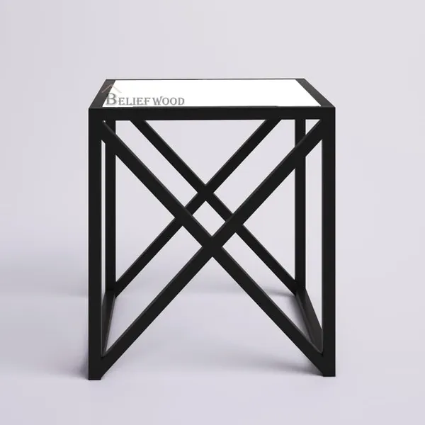 Black_Modern_Iron_Stool_Small_Coffee_Table_Sofa_Side_Table_End_Table