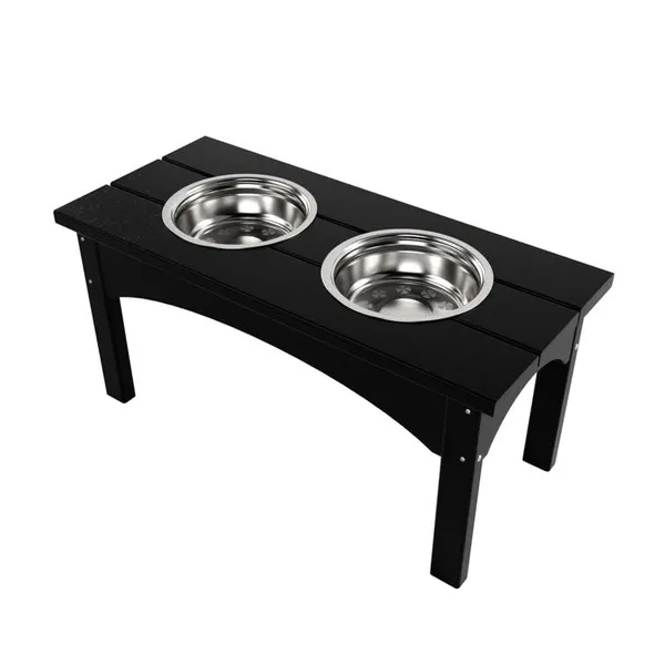 Black_Double_Elevated_Feeder_Wooden_Large_Dog_Food_Dinner_Pet_Stand_Cat_Feeder_Stand