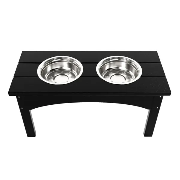 Black_Double_Elevated_Feeder_Wooden_Large_Dog_Food_Dinner_Pet_Stand_Cat_Feeder_Stand