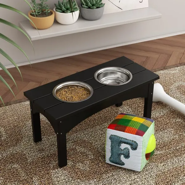 Black_Double_Elevated_Feeder_Wooden_Large_Dog_Food_Dinner_Pet_Stand_Cat_Feeder_Stand