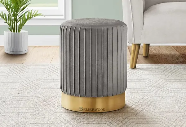 Grey_Modern_Sitting_Stool_with_Iron_Frame_|_Cushion_Puffy_Stool_And_Comfortable_Seat