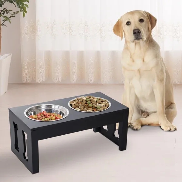 Black_Wooden_Large_Dog_Pet_Stand_Modern_&_Elegant_Wood_Elevated_Dog_Bowls/Cat_Bowls