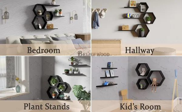 Set_of_6_Black_Wooden_Hexagon_Floating_Wall_Shelves