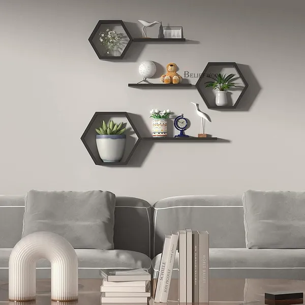 Set_of_6_Black_Wooden_Hexagon_Floating_Wall_Shelves