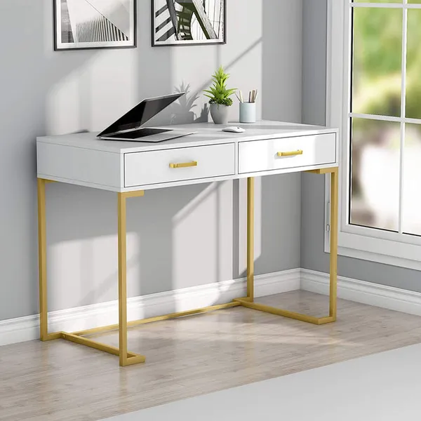 BELIEF_WOOD_Modern_Computer_Desk_with_Drawers_Writing_Desk_Study_Desk_Style_Laptop_Table_for_Office_Home_Console_Table_for_Living_Room_Multipurpose_Table_for_Home_Decor_